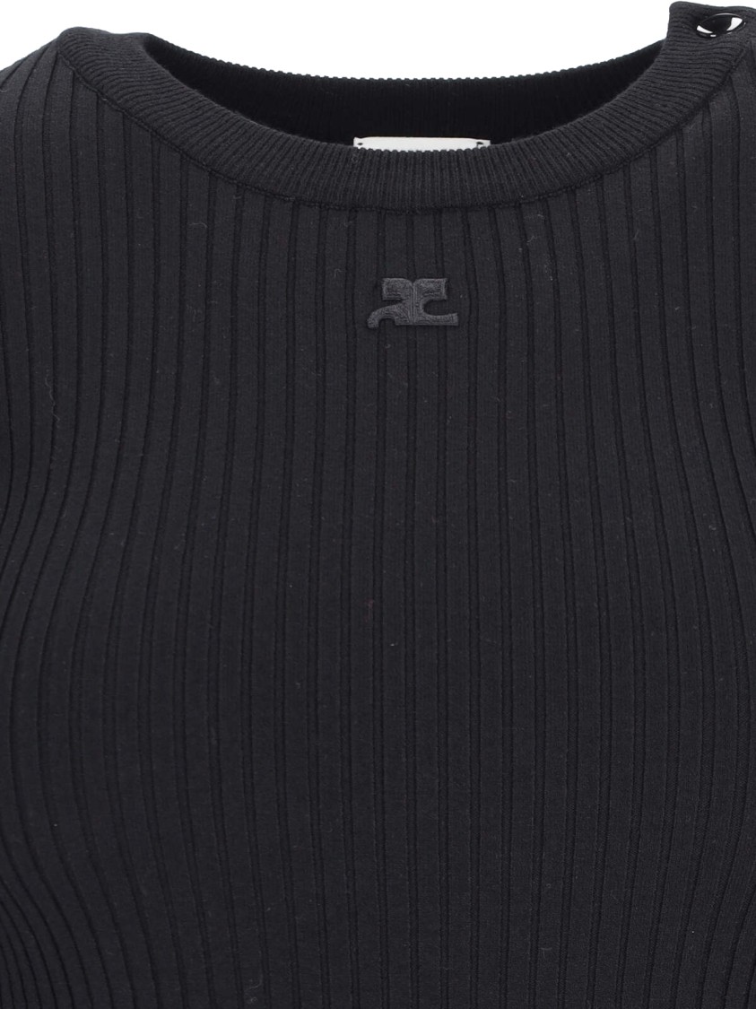 Shop Courrèges Ribbed Sweater – Black