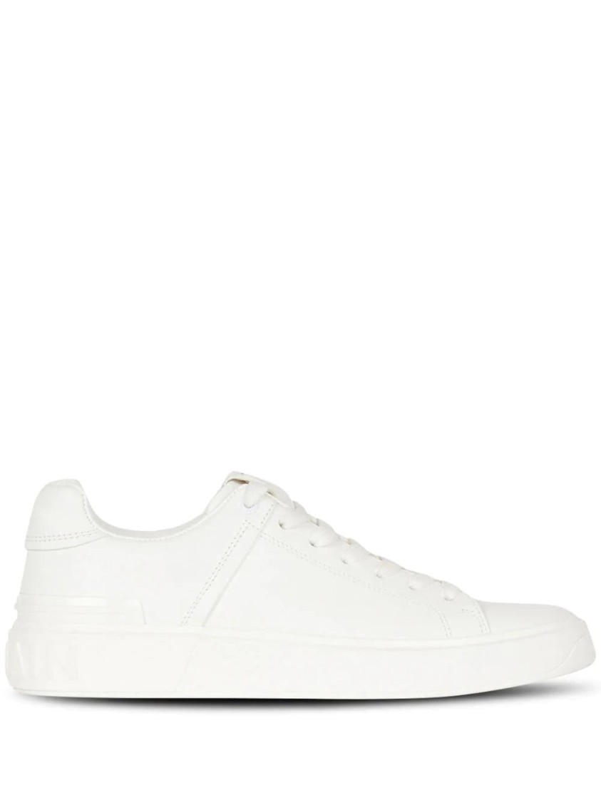 Balmain B Court-calfskin Trainers In White