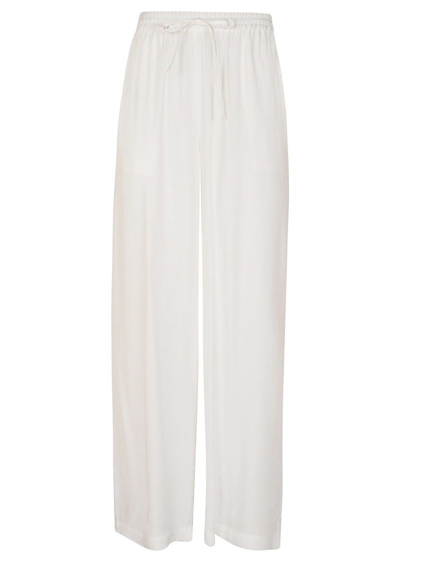 P.a.r.o.s.h . Wide-leg Silk Pants With Elastic Waistband In White
