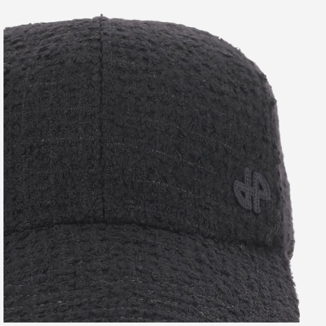 Patou Wool Tweed Baseball Cap In Black