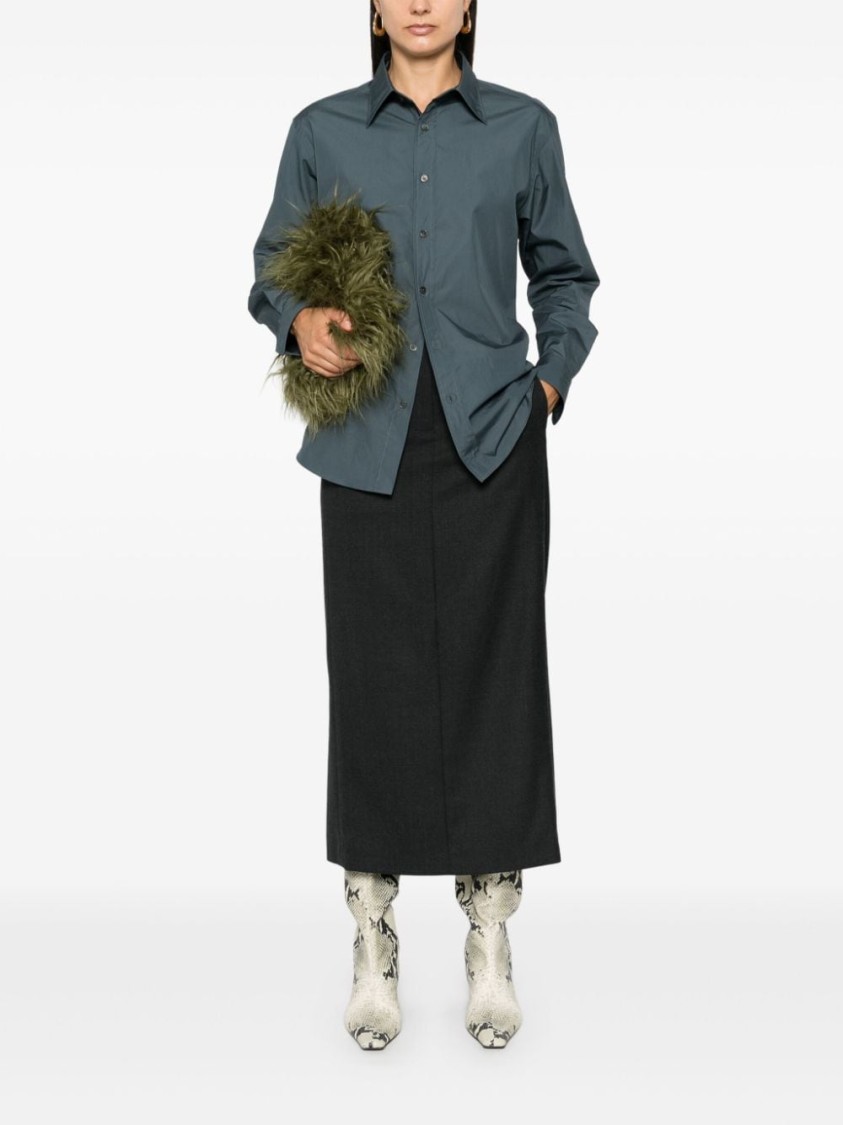 Theory Flannel Maxi Skirt In Black
