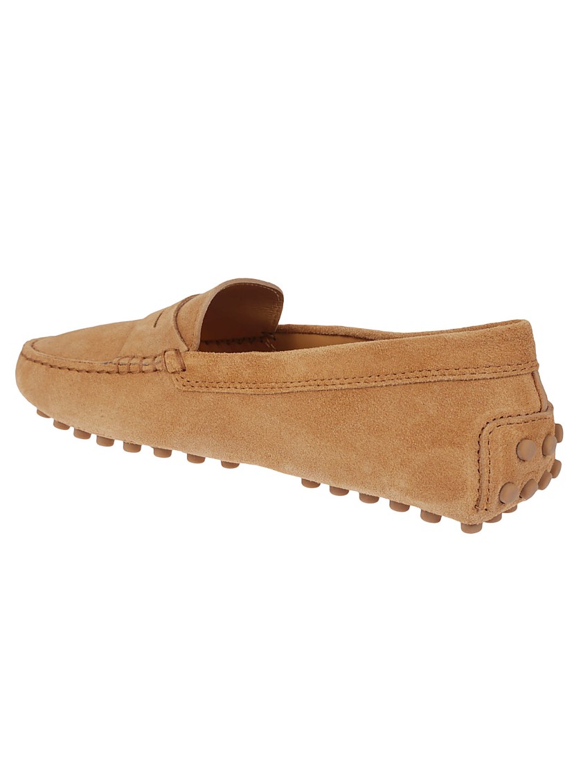Tod's Classic Moccasin Loafers With Rubber Studded Sole In Neutral