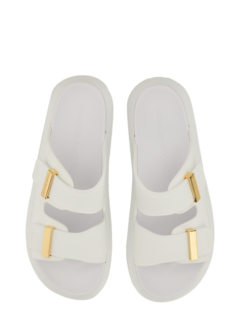 Alexander Mcqueen Hybrid Double-strap Rubber Slides In White