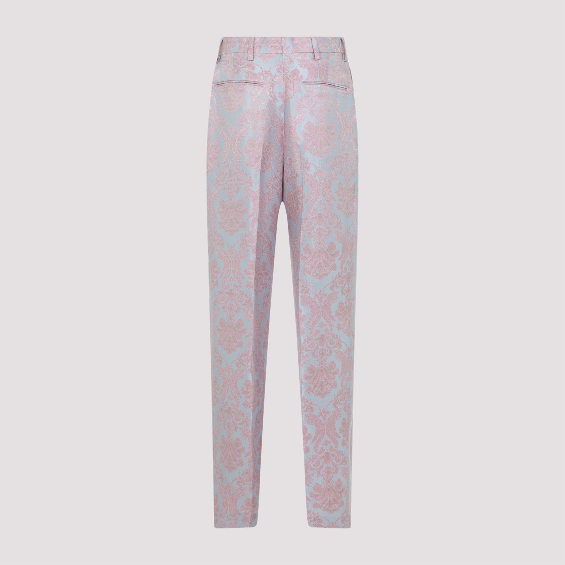 Dries Van Noten Tailored Trousers With Delicate Floral Pattern In Blue
