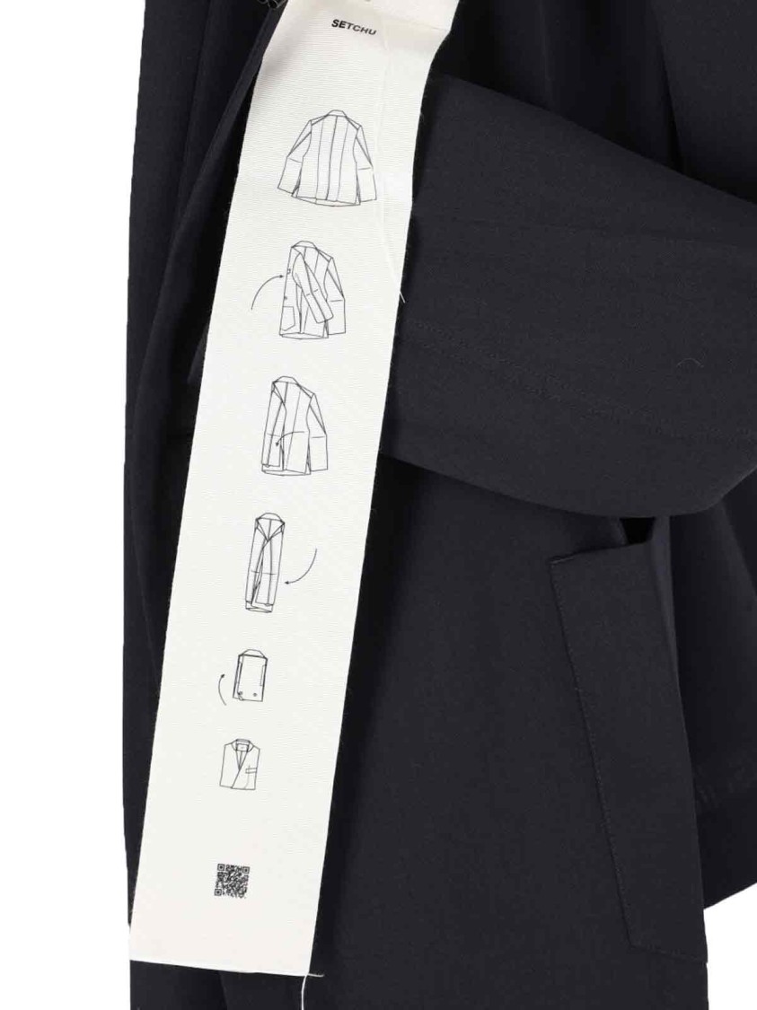 SETCHU SETCHU DOUBLE-BREASTED BLAZER – NAVY