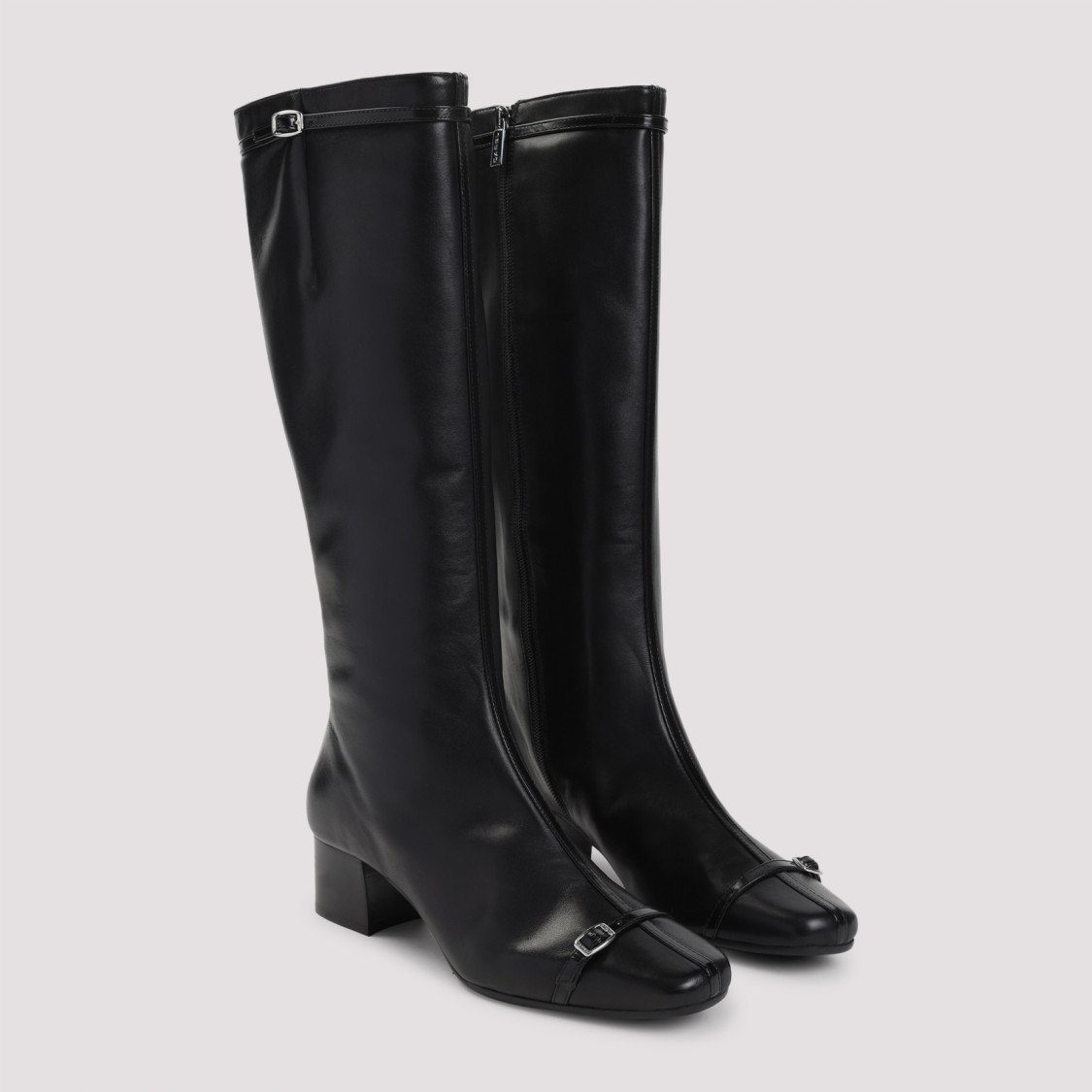 Carel Paris Black Leather Starter Boots In Black