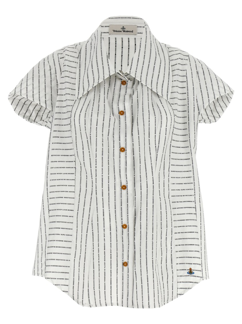 Vivienne Westwood Cotton Shirt With All-over Logo Print In White