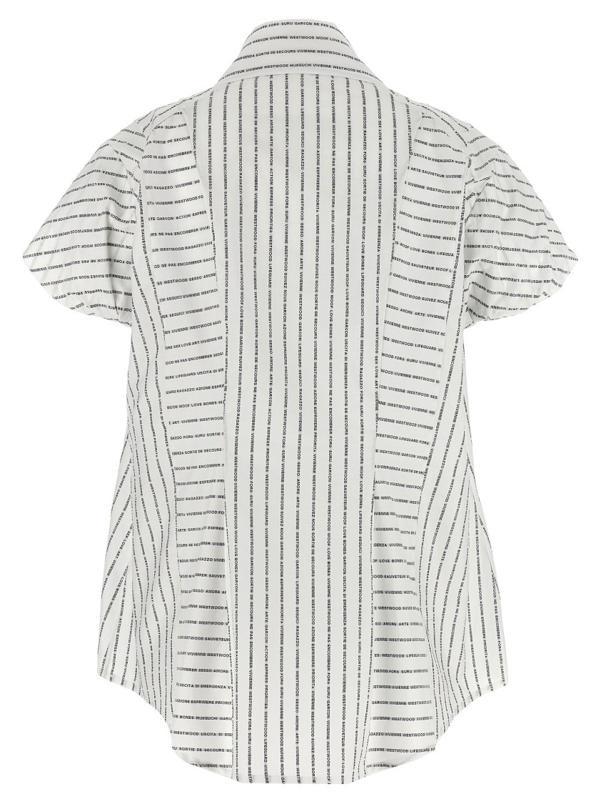 Vivienne Westwood Cotton Shirt With All-over Logo Print In White