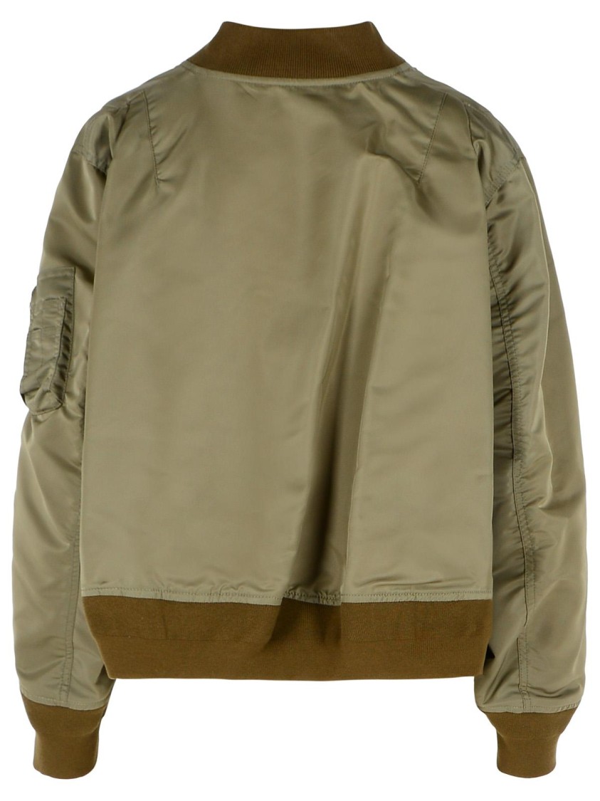 SACAI SACAI BOMBER JACKET IN GREEN NYLON