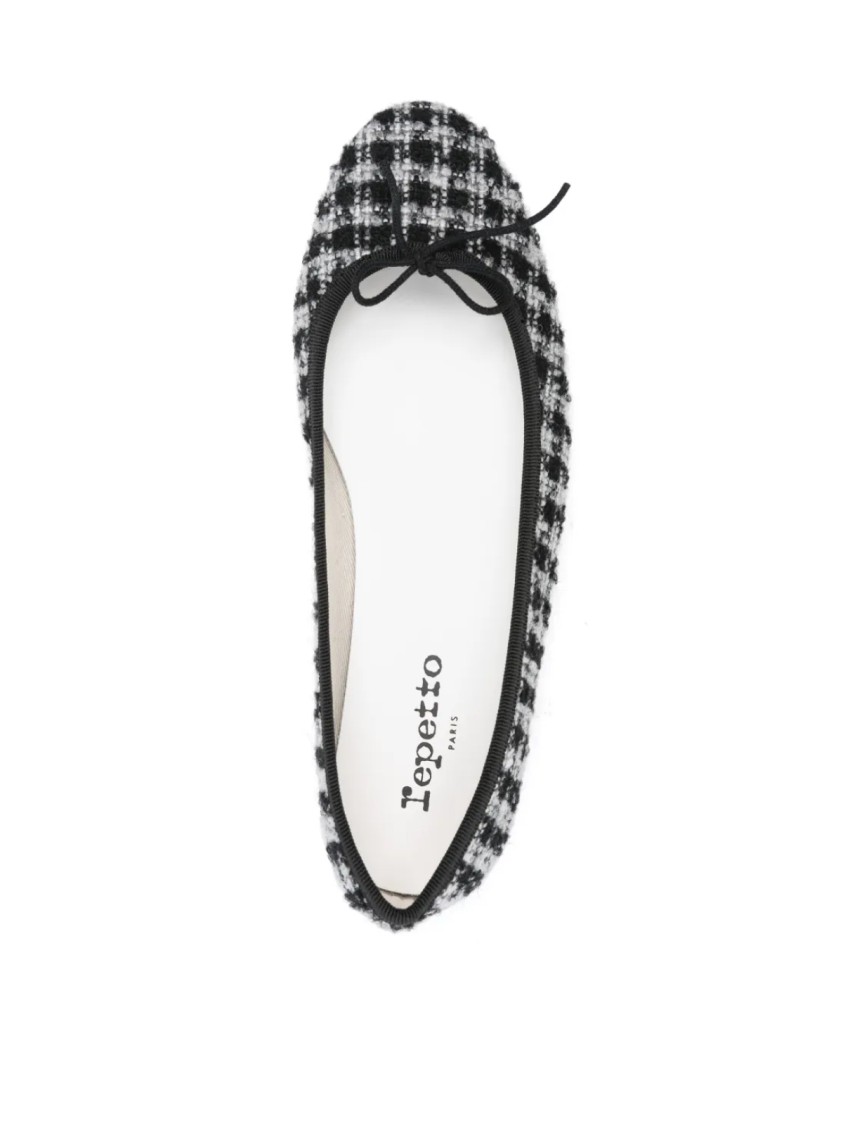 Repetto Cendrillon Tweed Ballerina Ballet Flats In Gray