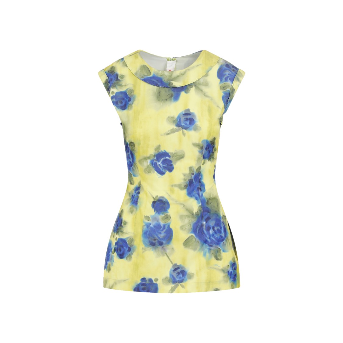 Marni Floral Print Top With Zig-zag Seam Detail
