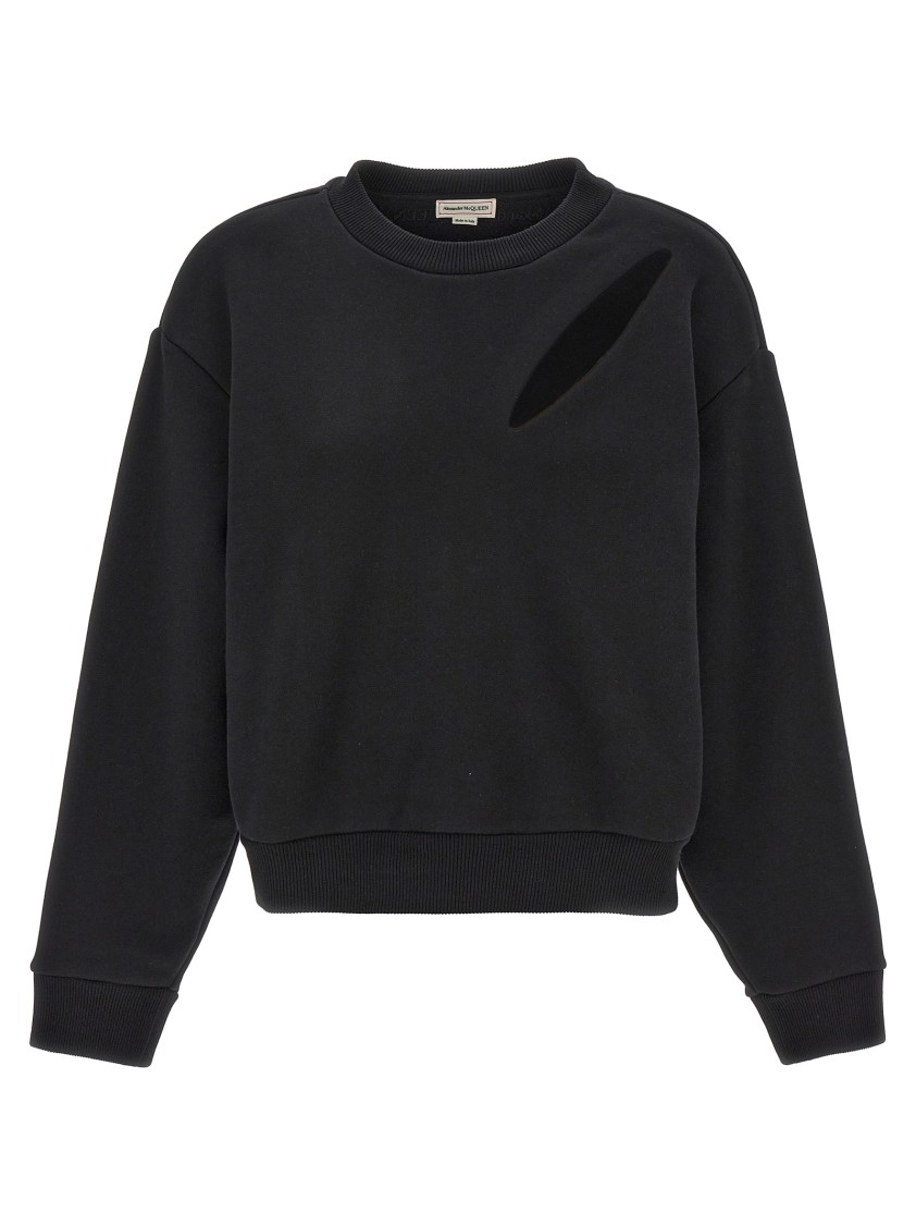 Alexander Mcqueen Cotton Crew-neck Sweatshirt In Black