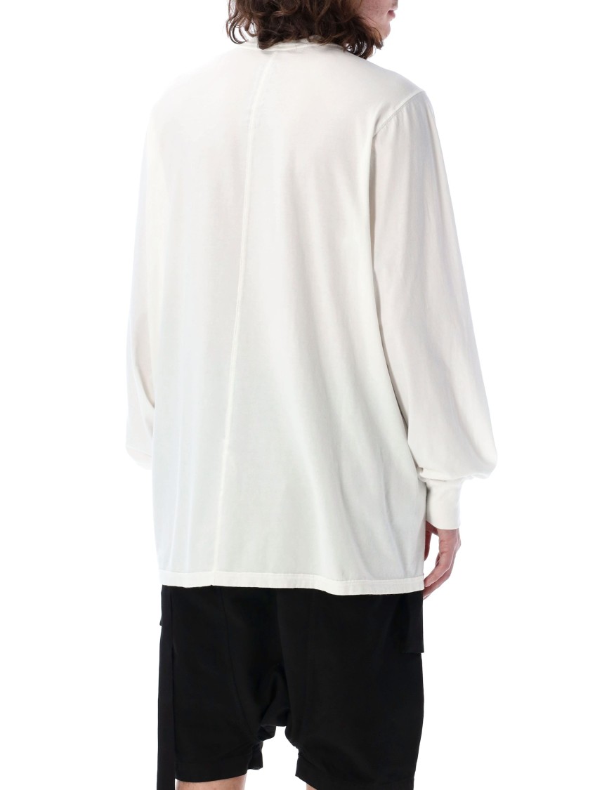 Shop Rick Owens Drkshdw Drkshdw By Rick Owens Oversized Long Sleeve T-shirt With Milk Black Print In White