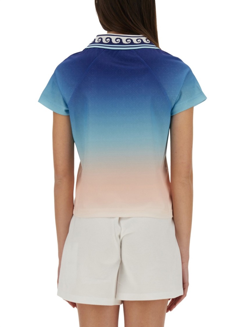 Shop Casablanca "jacquard Monogram Football" T-shirt In Multicolor