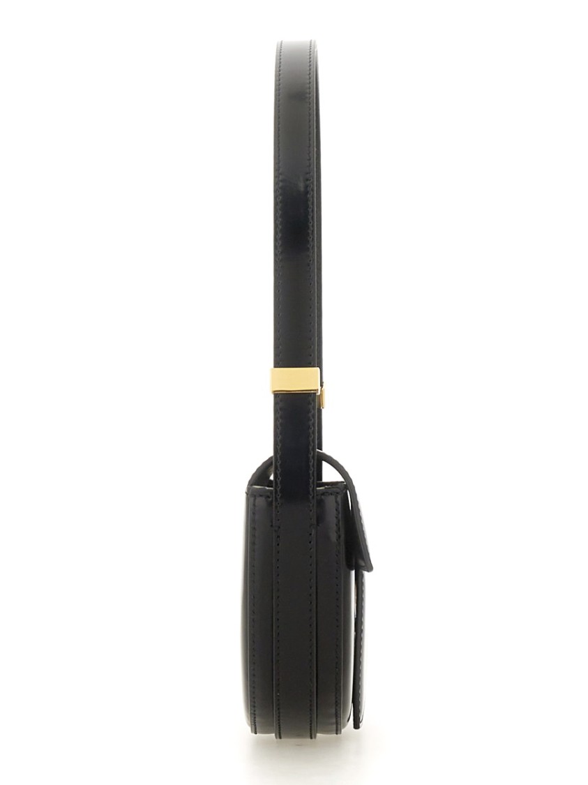 Patou Le Petit Calf Leather Shoulder Bag In Black