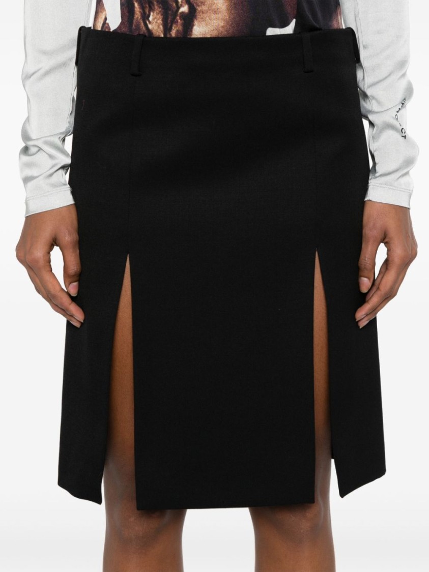 ATTICO THE ATTICO MIDI SKIRT WITH HIDDEN ZIP CLOSURE