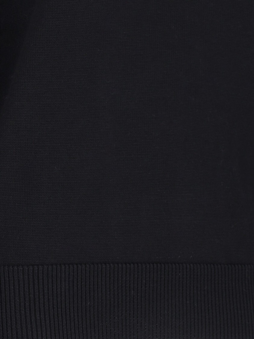 Courrèges Trucker Turtleneck Sweater In Black Wool Blend In Black