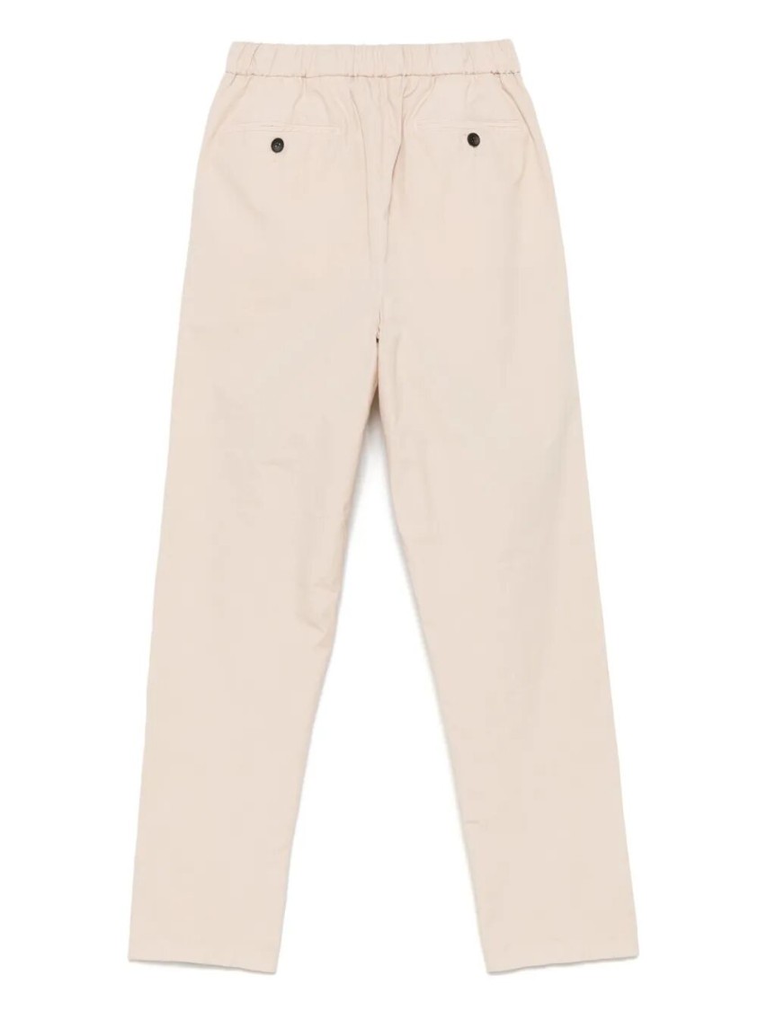 Drumohr Relaxed-fit Cotton Pants With Elastic Waistband In Neutral