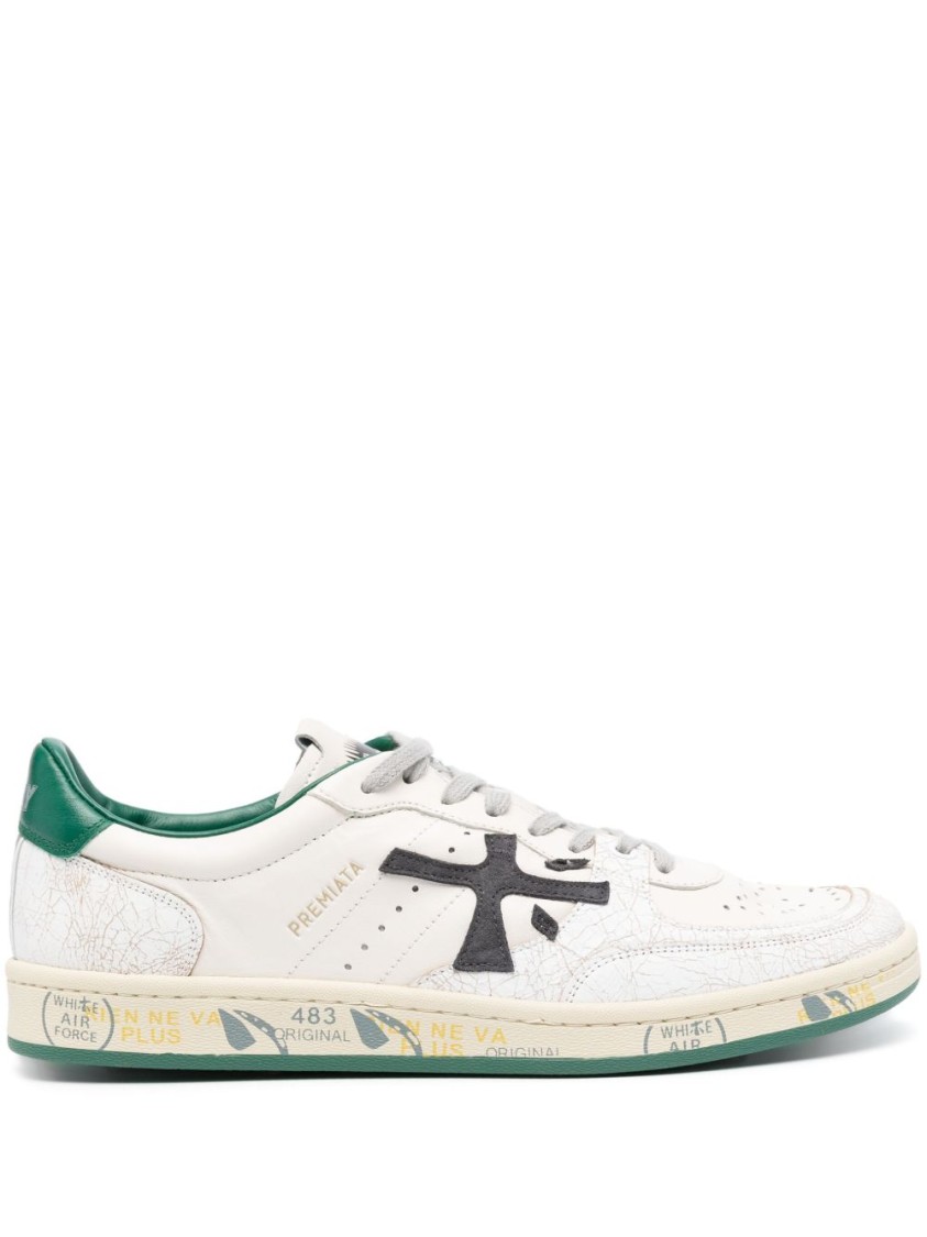 Shop Premiata Sporty White Sneakers In Neutrals