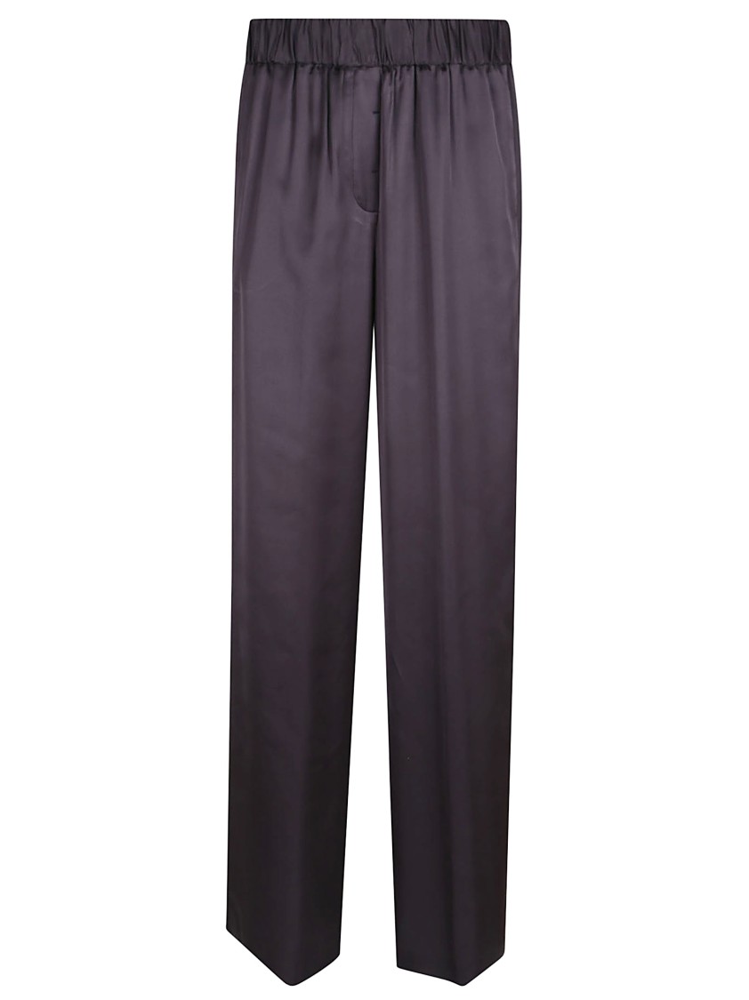 Peserico Relaxed Black Trousers With Elastic Waistband