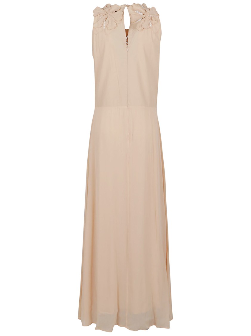 Shop Forte Forte Floral Appliqué Maxi Dress In Neutrals