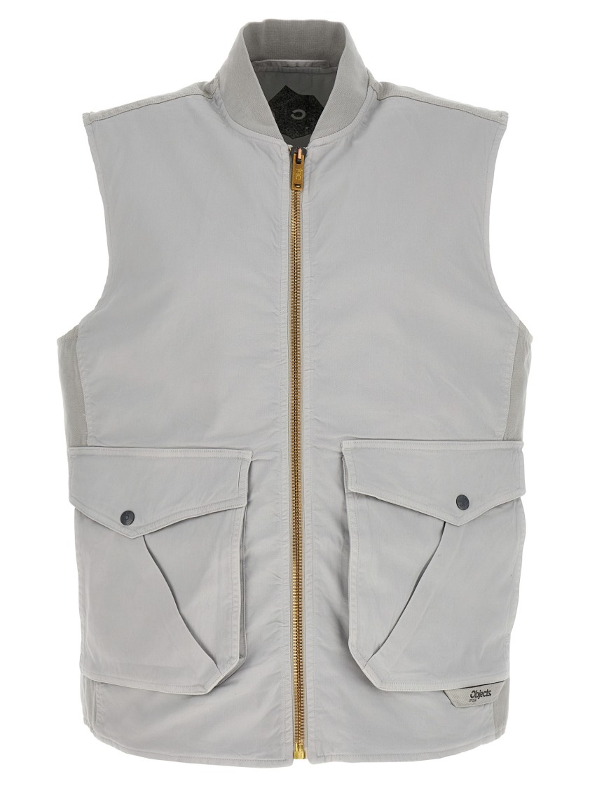 Objects Iv Life Grey Canvas Vest In Gray