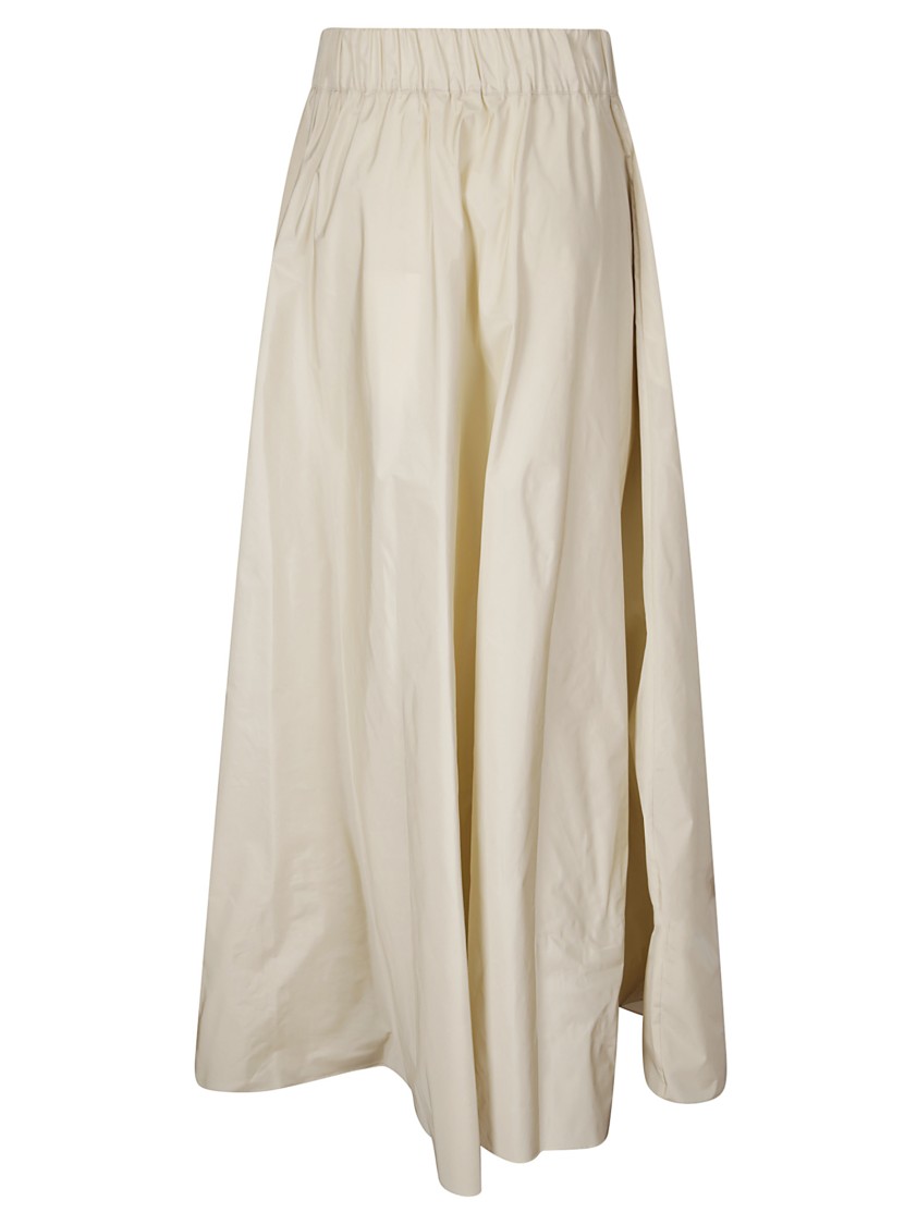 P.a.r.o.s.h Parosh Maxi Skirt With Gathered Elastic Waistband And Flowing Silhouette In Neutrals