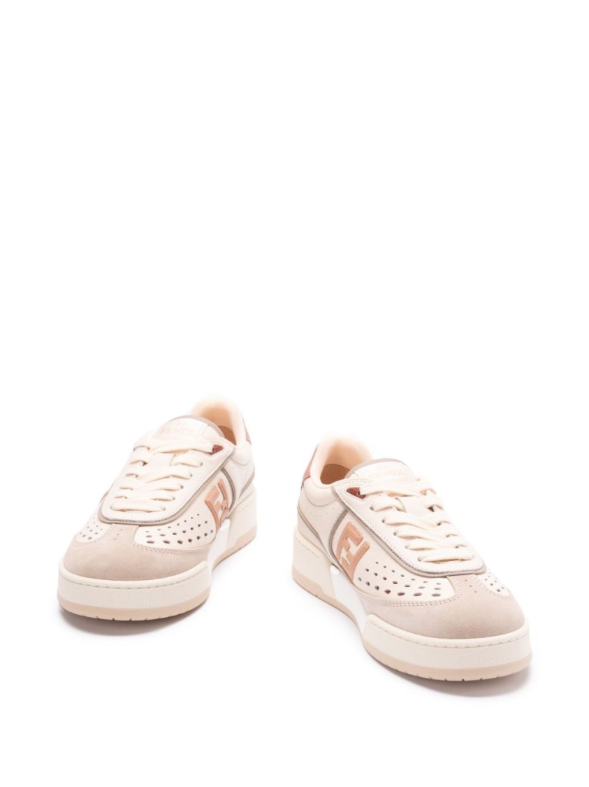Fendi Low-top Sneakers With Pink Closure In Neutral