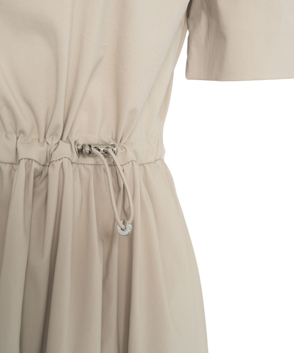 Shop Add Flared Midi Dress With Drawstring Waist
