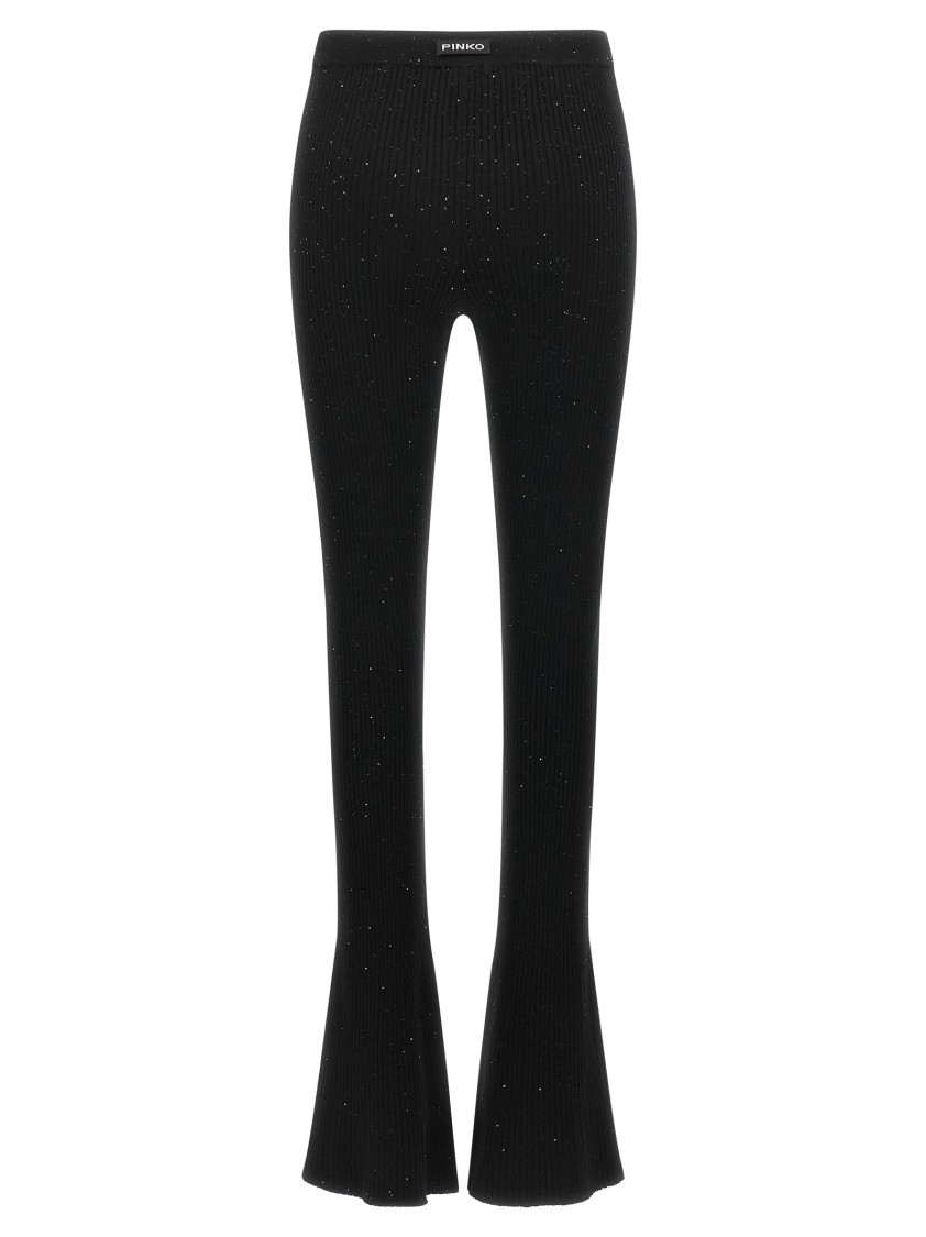 Pinko Black Wool-blend Trousers In Black