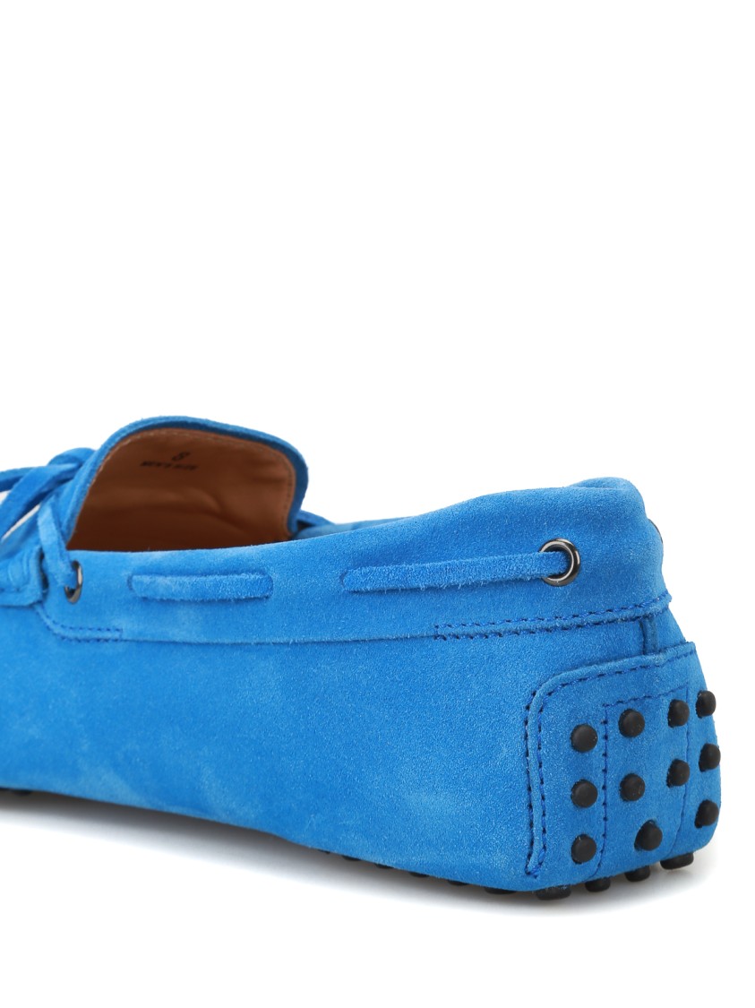 Tod's New Laccetto Gommini Driving Shoes Loafers In Blue