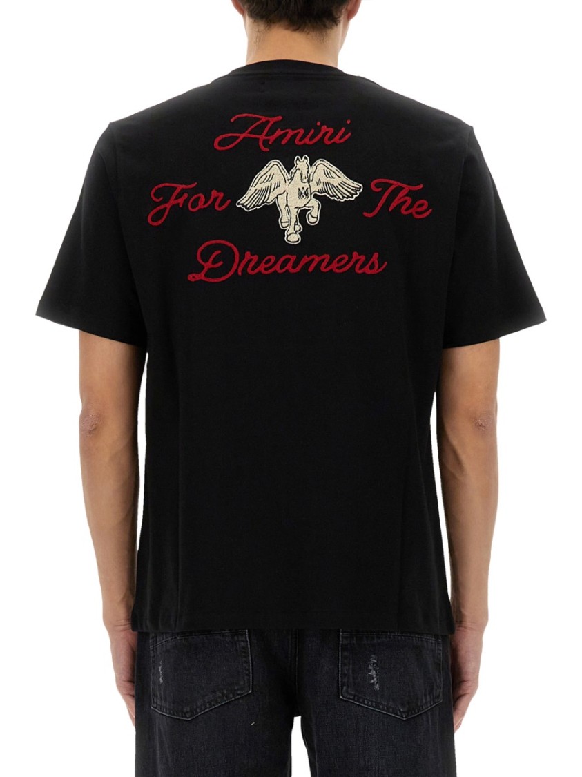 Shop Amiri "dreamers" Black Cotton T-shirt