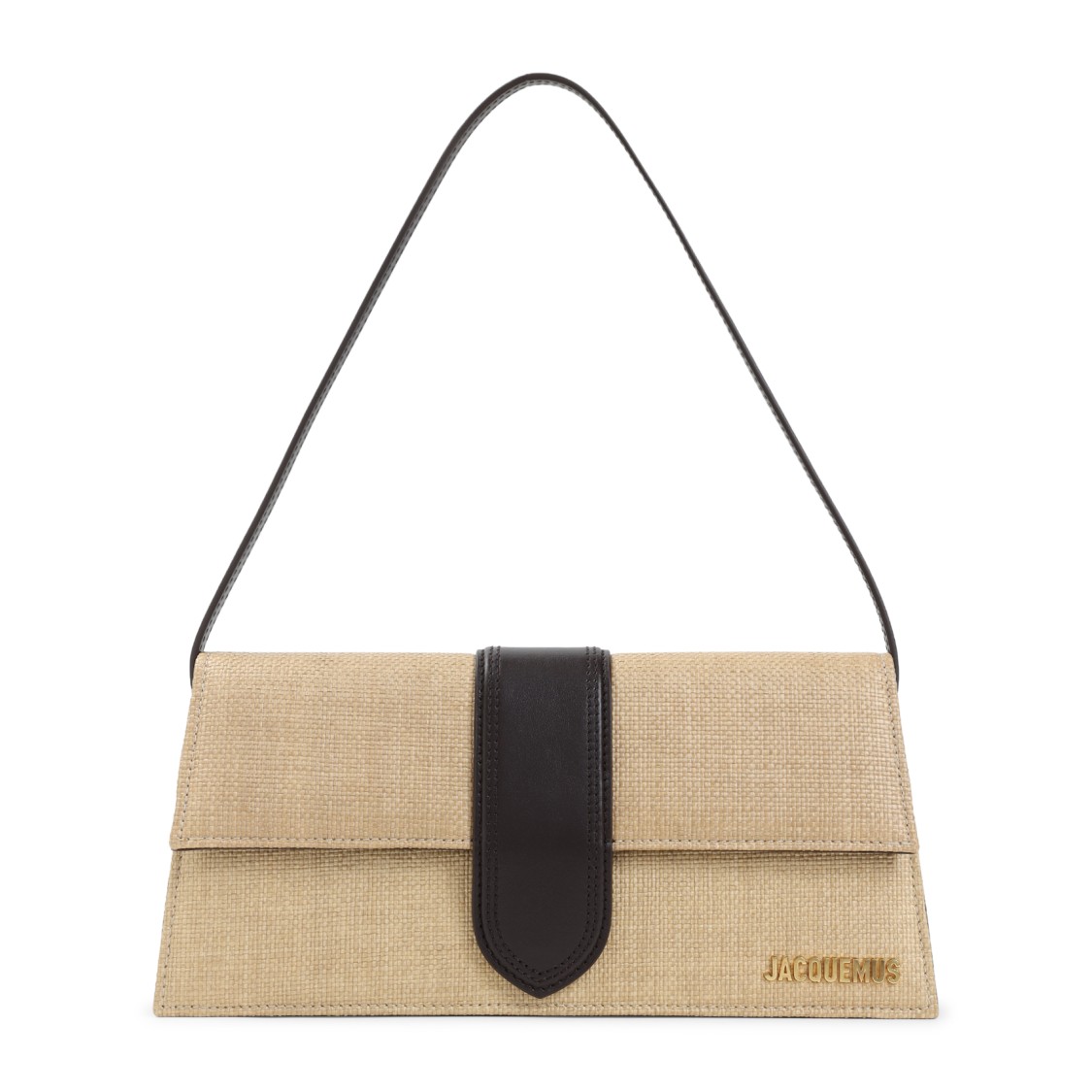 Jacquemus Natural Beige Raffia Le Bambino Long Handbag In Neutral