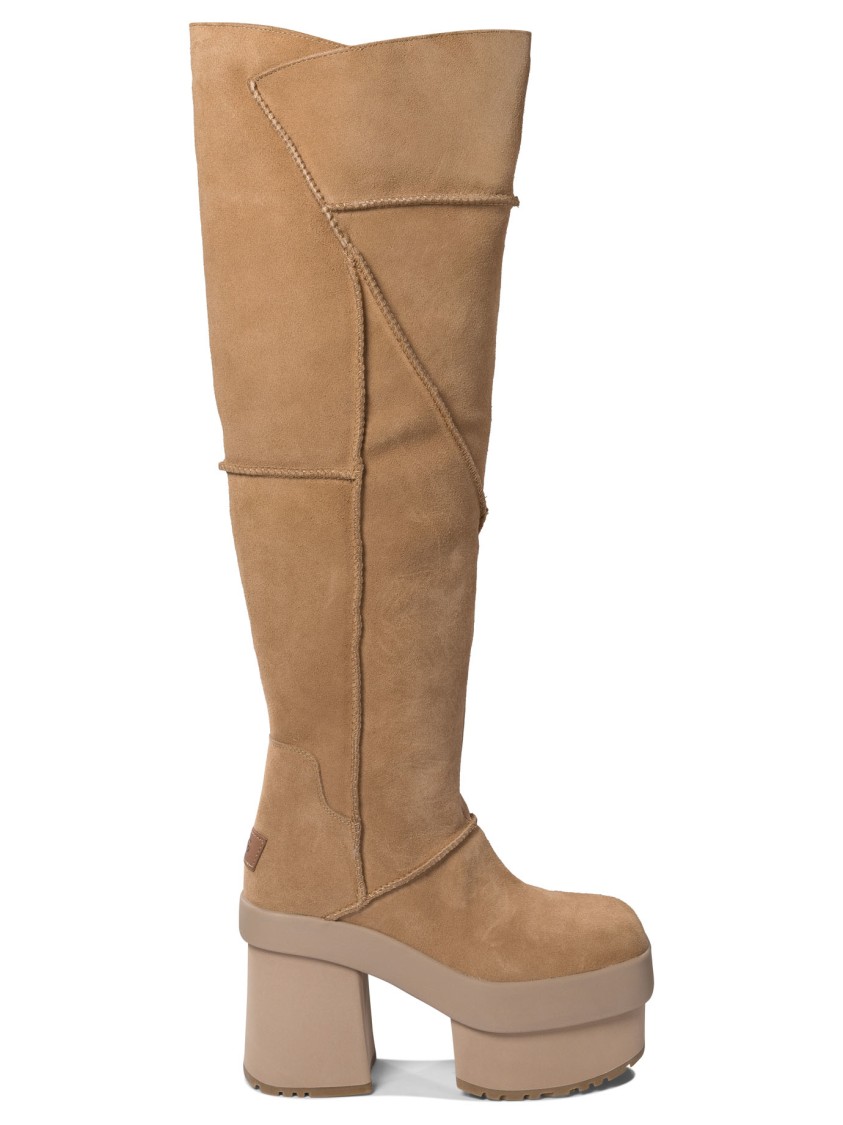 Ugg Tall Platform Ankle Boots In Brown
