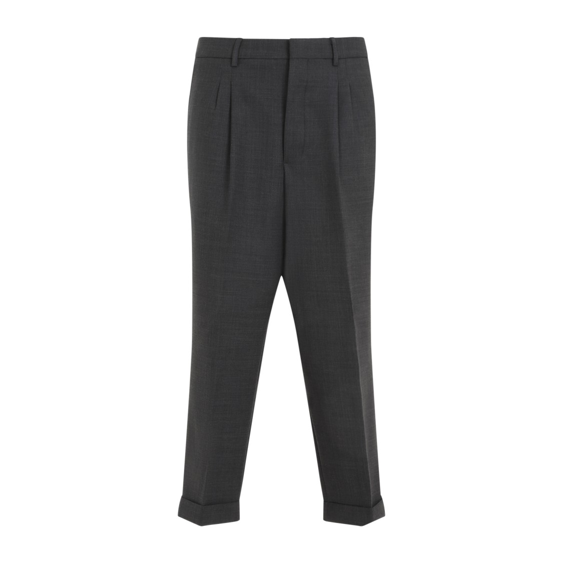 Ami Alexandre Mattiussi Ami Tailored Grey Trousers With Pleated Front In Black