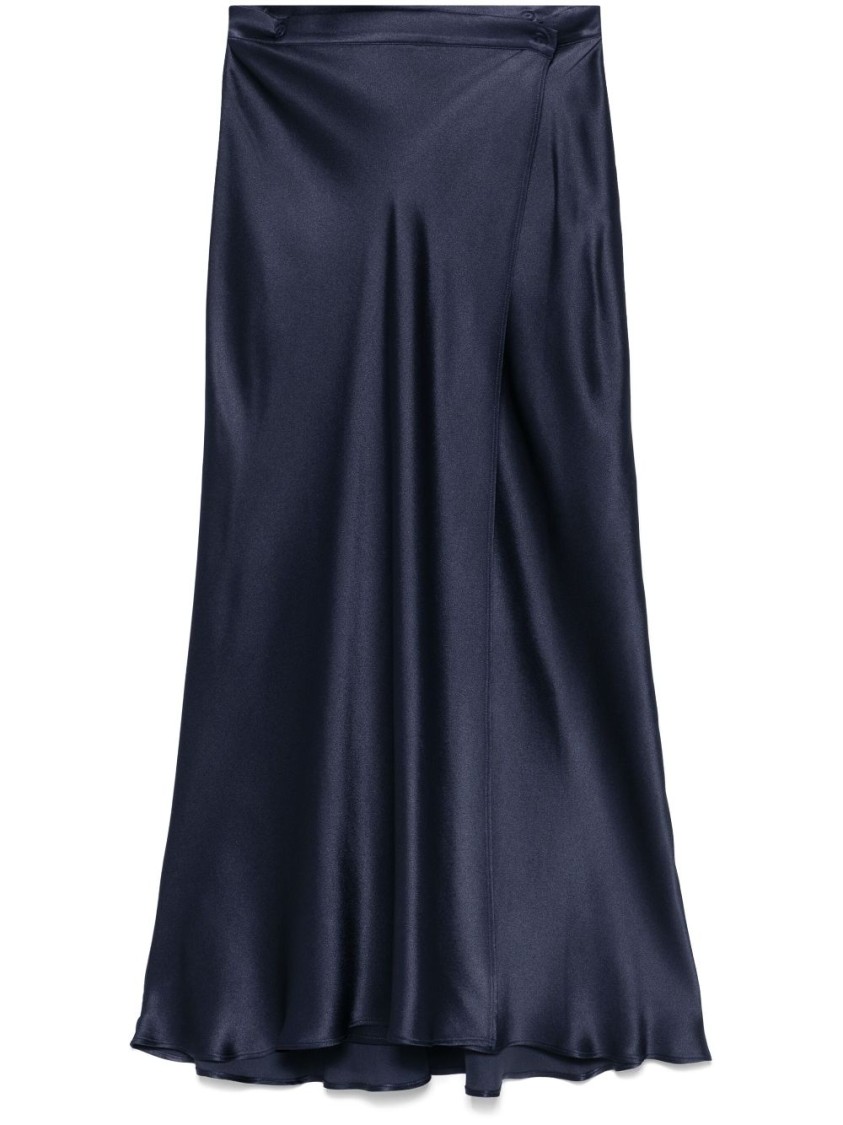 Semicouture Semi Couture Flowing Blue Wrap Maxi Skirt In Blue