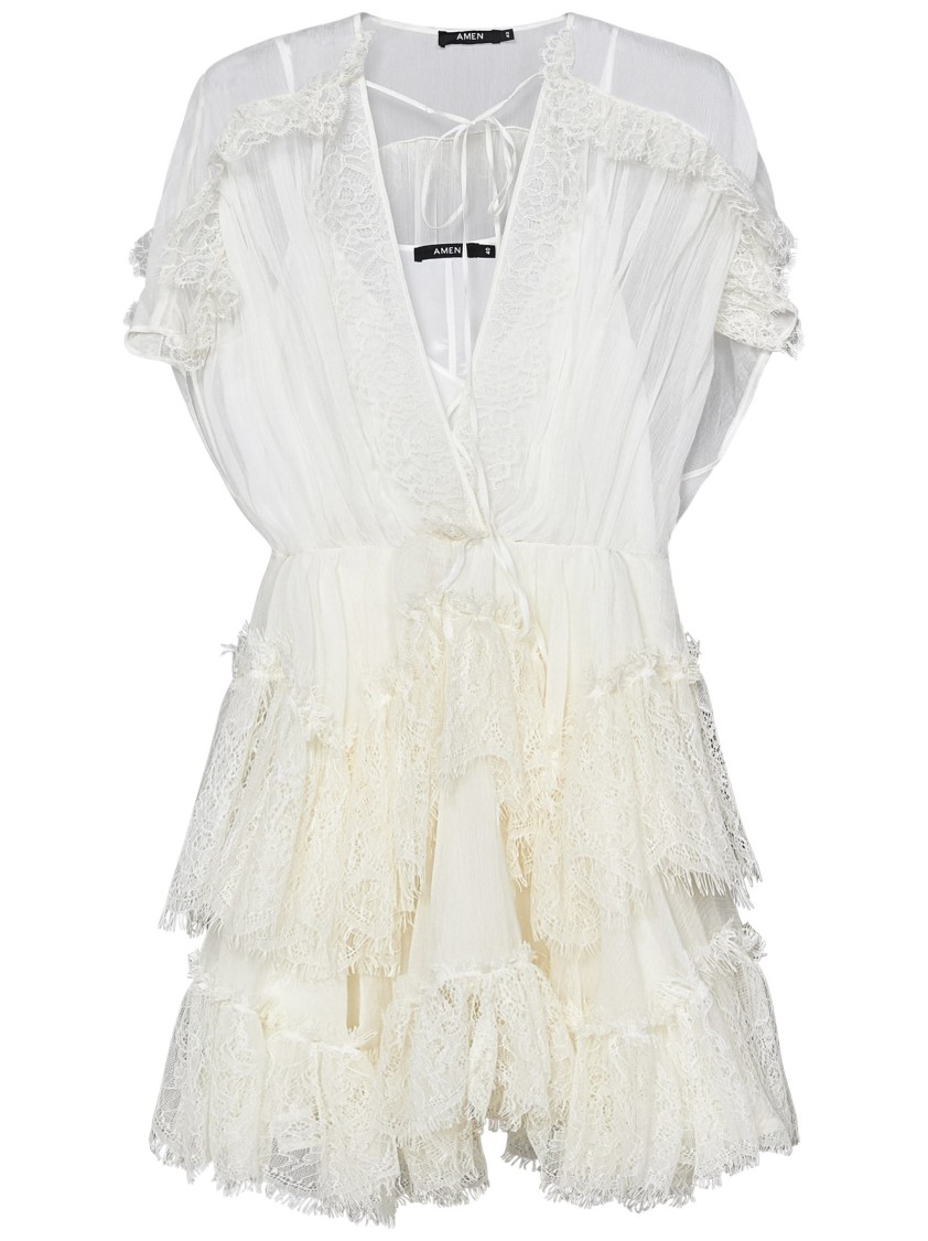 Amen Mini Dress With Tiered Skirt