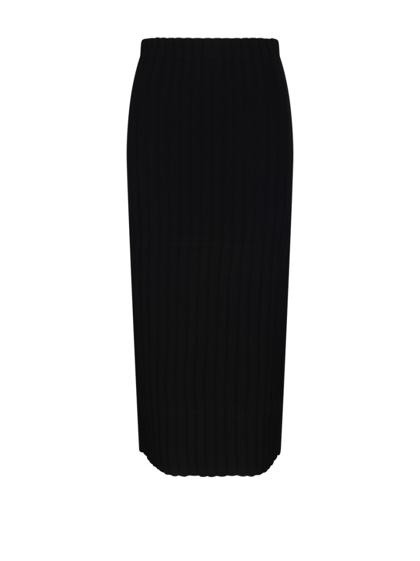 By Malene Birger Ribbed Texture Elastic Waistband Skirt In Black