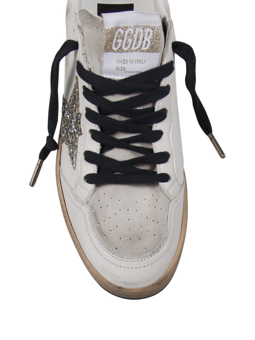Golden Goose Leather Upper Suede Tongue Glitter Star Spur