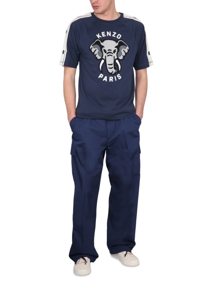 Kenzo Blue Cargo Trousers In Blue