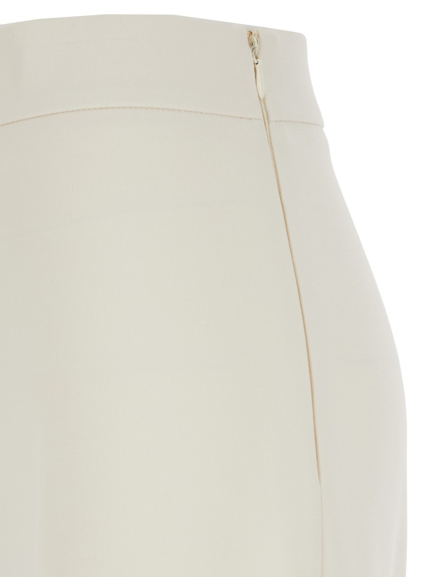 TWINSET TWIN-SET HIGH-WAISTED BEIGE PANTS WITH LOGO DETAIL