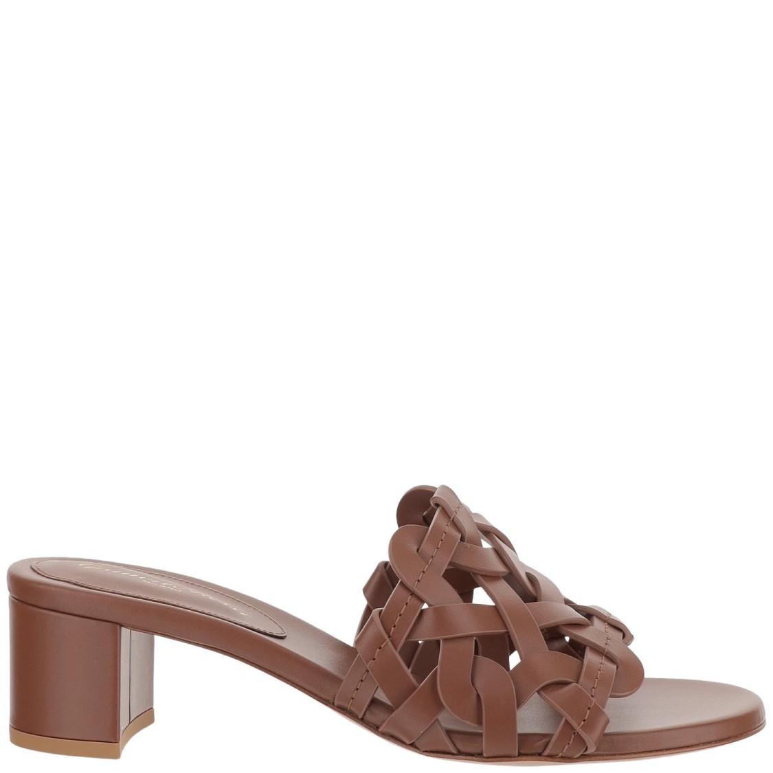 Gianvito Rossi Amalfi Cognac Brown Heel Sandals