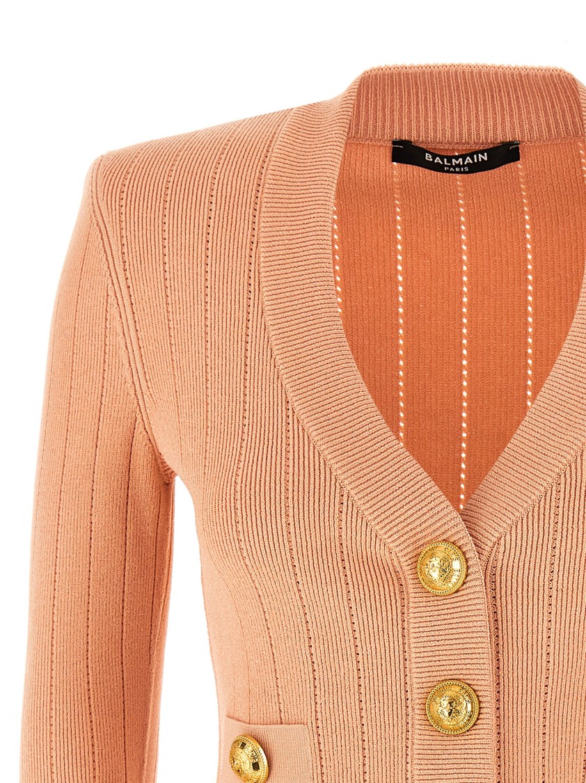 Balmain 'chiocciola' Cardigan In Orange