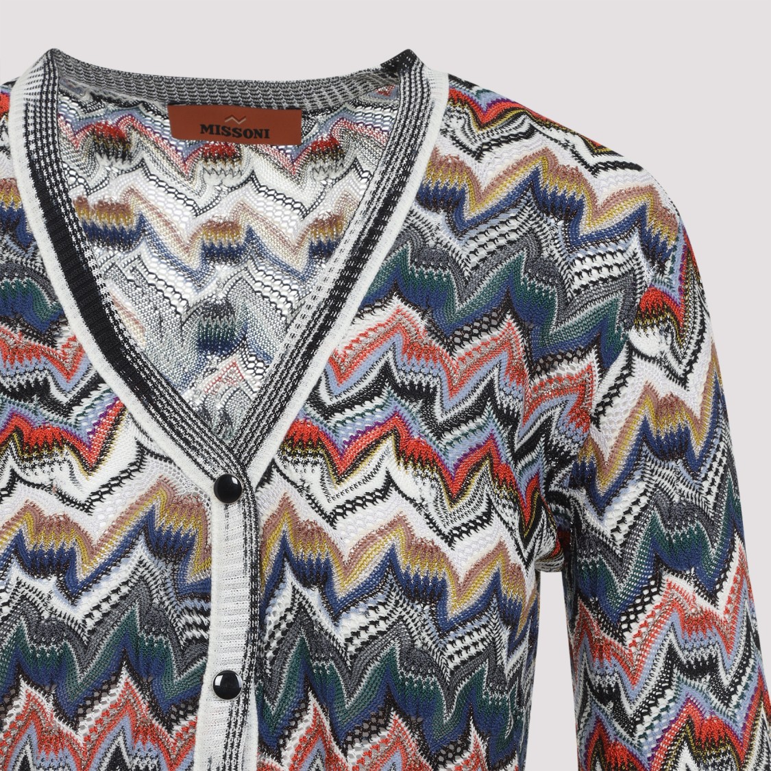 Missoni Womens Multicolor Tones Chevron V-neck Knit Cardigan In Brown