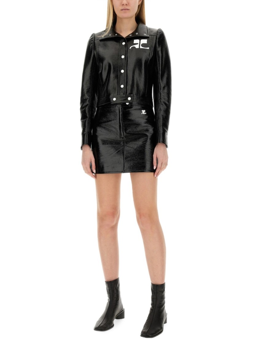 Courrèges Courreges Women Reedition Vinyl Jacket In Black