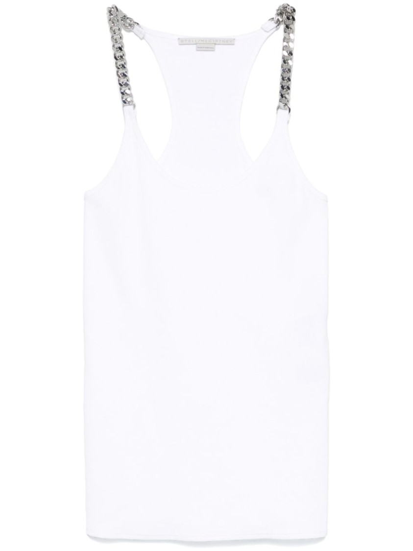 Stella Mccartney Stella Mc Cartney White Tank Top With Chain Straps In White