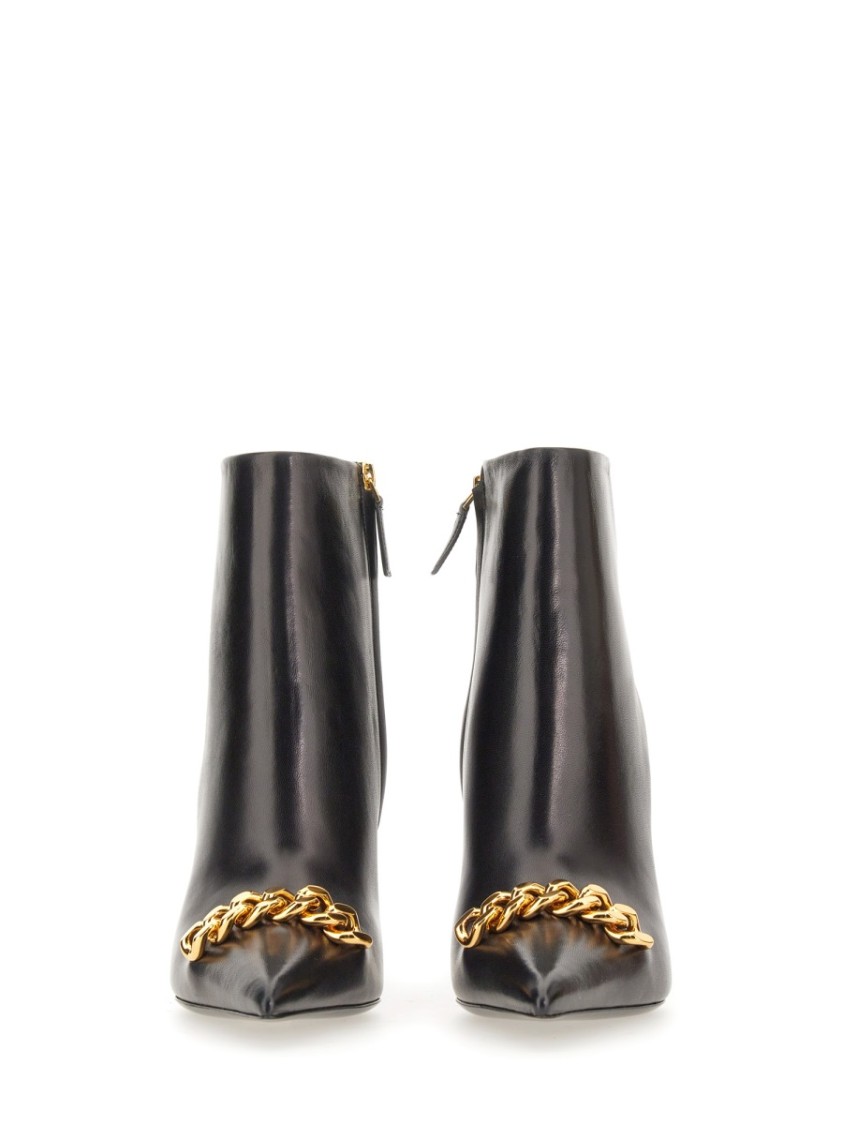 Tom Ford Chain-linked Stiletto-heel Boots In Black
