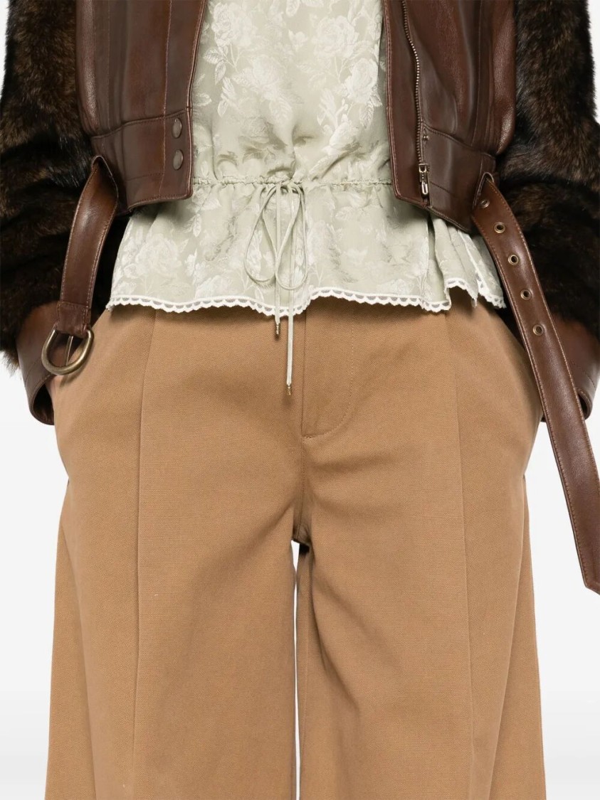 Chloé High-waisted Wide-leg Pants With Tailored Detailing In Brown