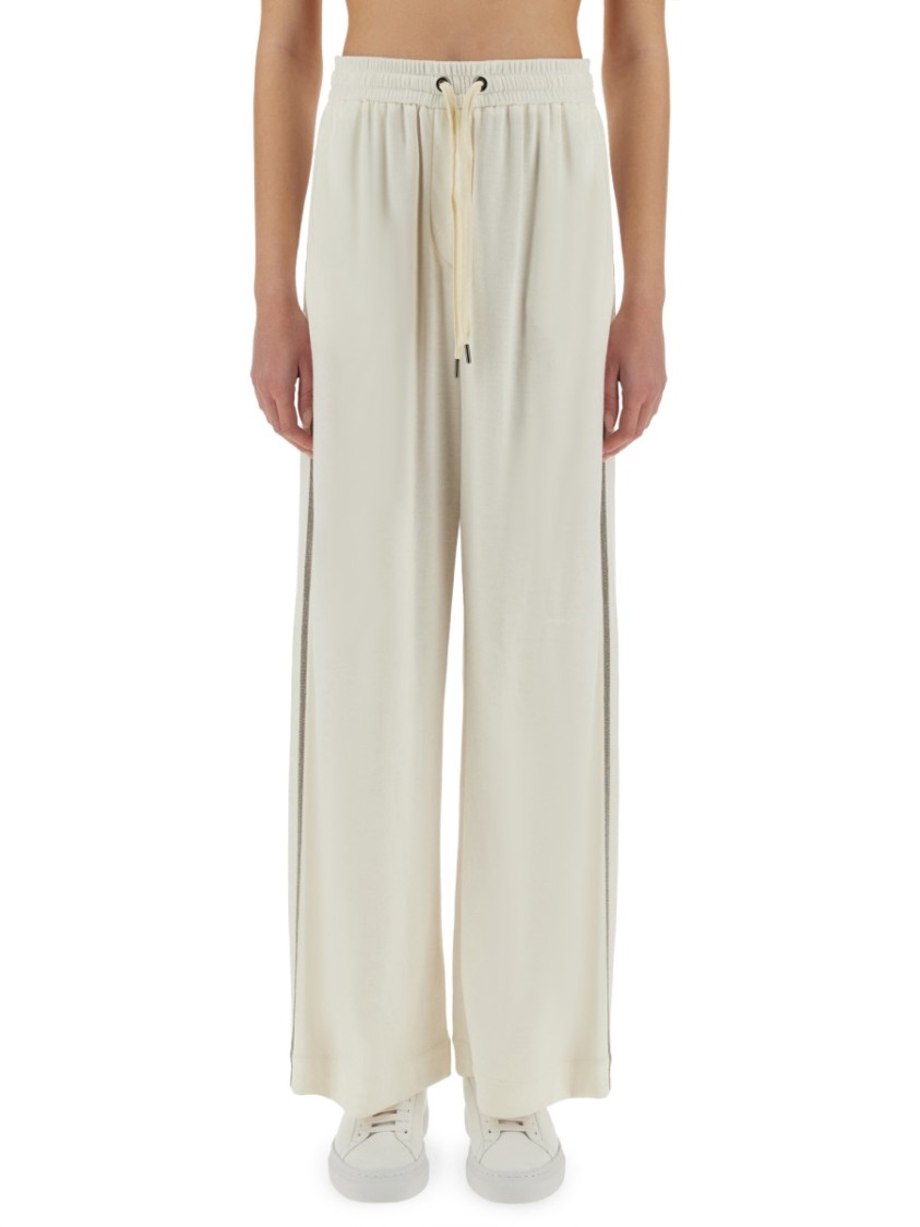 BRUNELLO CUCINELLI BRUNELLO CUCINELLI WIDE-FIT TRACK PANTS WITH ELEGANT SIDE DETAILING