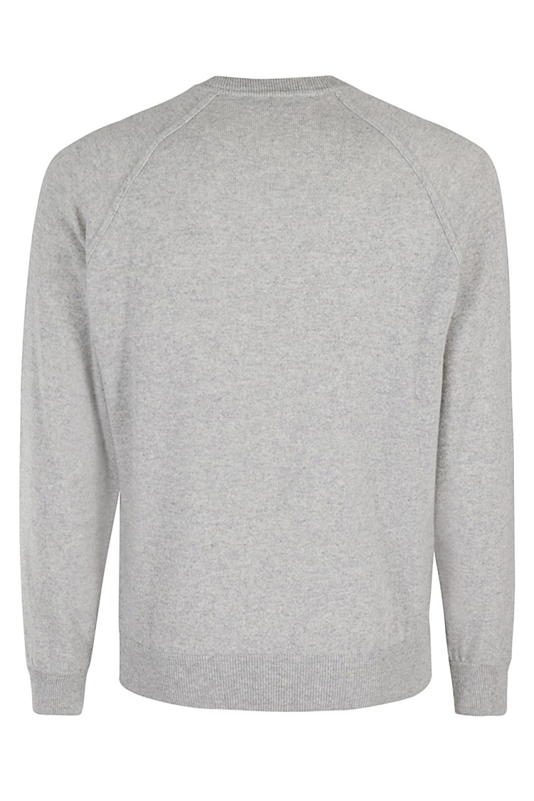 Filippo De Laurentiis Soft Wool Blend Crew Neck Pullover In Gray